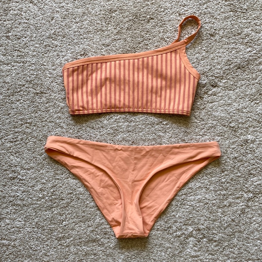 L*Space orange one shoulder bikini